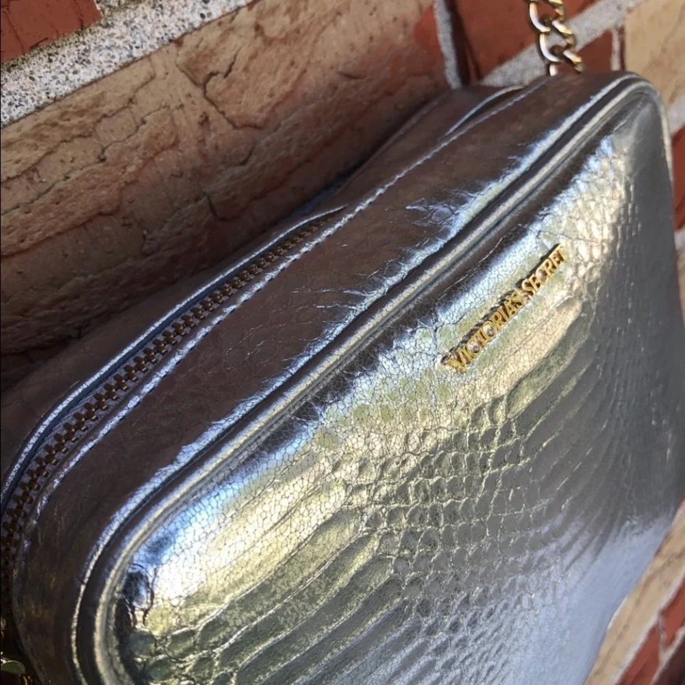 NWOT Victoria’s Secret Silver Snake Print Chain Purse Pocketbook Crossbody Bag 👜